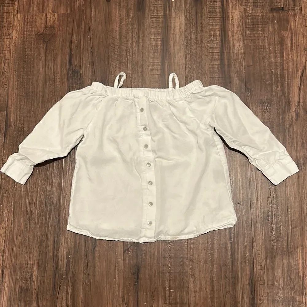 Tractr Girls White Off The Shoulder Top, Size Small